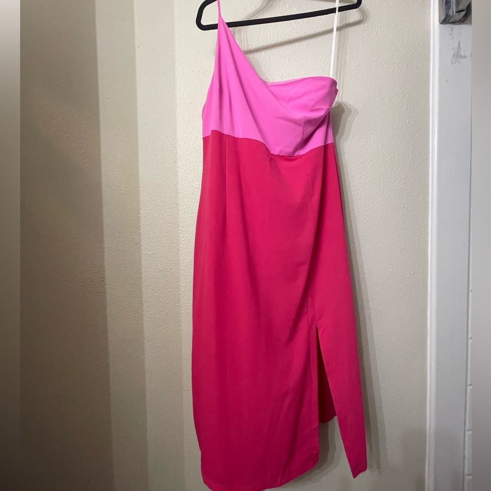 Petal & Pup one strap pink midi dress